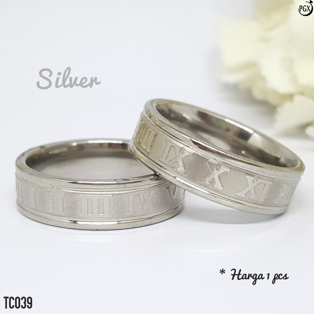 PGX Cincin Titanium Couple Aksesoris Fashion Perhiasan Anti Karat - TC018