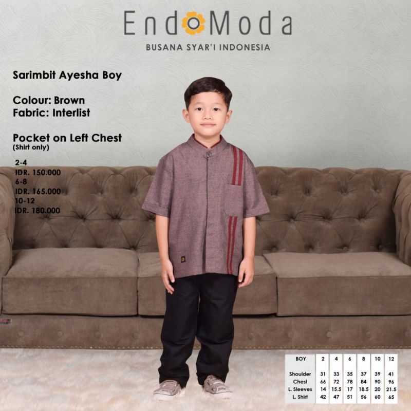 Sarimbit Endomoda AYESHA Brown Gamis Couple Baju Couple