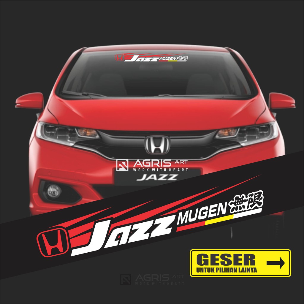 cutting sticker stiker kaca depan mobil HONDA JAZZ mugen