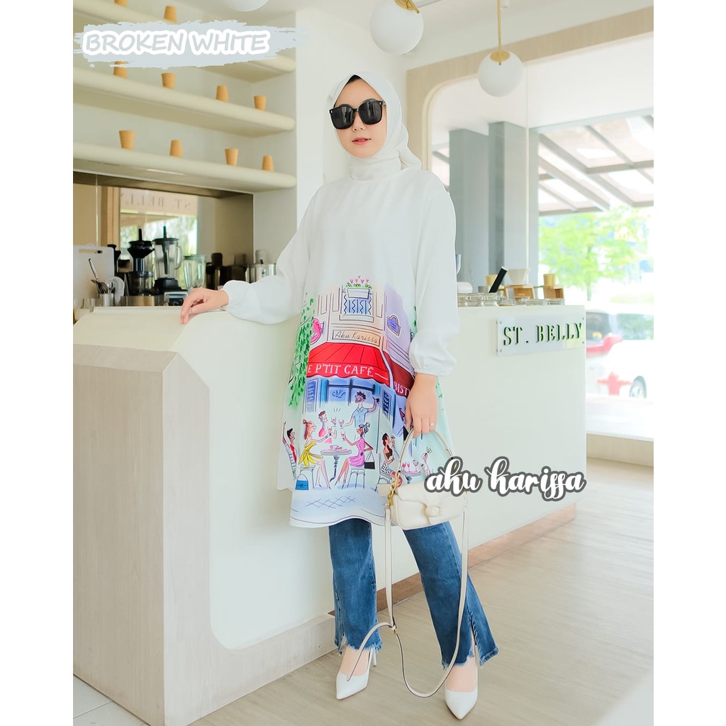 ATASAN WANITA TERBARU/LONG TUNIK PUTIH ITYCREP ORIGINAL AKU KARISSA/BAJU WANITA TERBARU 2022/ATASAN 