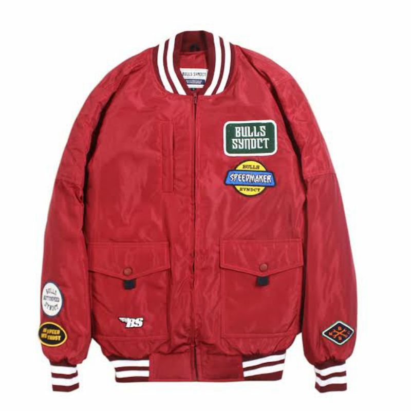 JAKET BOMBER BULLS SYNDICATE HELIDDON RED