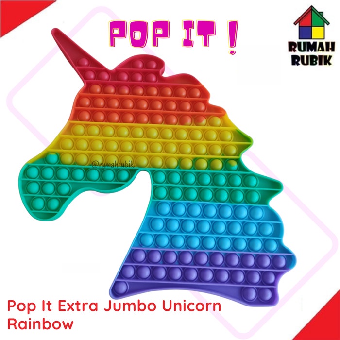 TERLARIS [ POP IT EXTRA JUMBO - UNICORN RAINBOW ] Fidget Toys Pop It Squishy