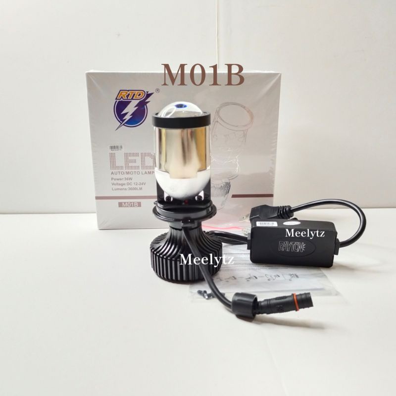 Lampu utama Led RTD M01B  M01H Mini Projector H4 Cut off motor mobil