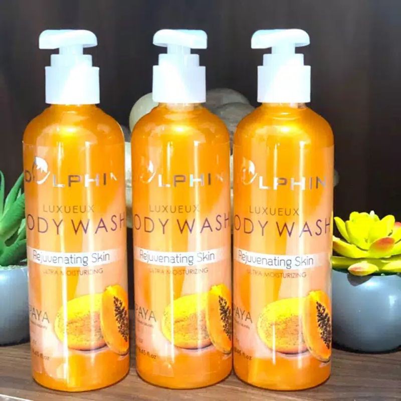 DHOLPIN BODY WASH PEPAYA 250ML  SABUN MANDI PEMUTIH DHOLPIN PEPAYA