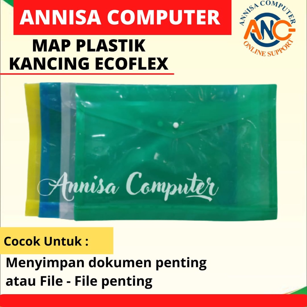 

Map Plastik Kancing Ecoflex / Map Dokumen - Arsip / Isi 12 pcs / Murah