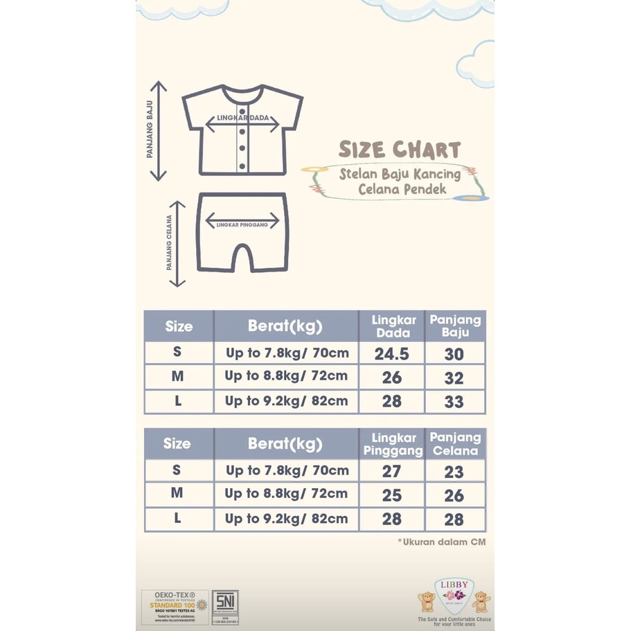 Libby Setelan Pendek kancing depan Tale of Prairie / Libby Baju bayi/Libby Tale of Prairie