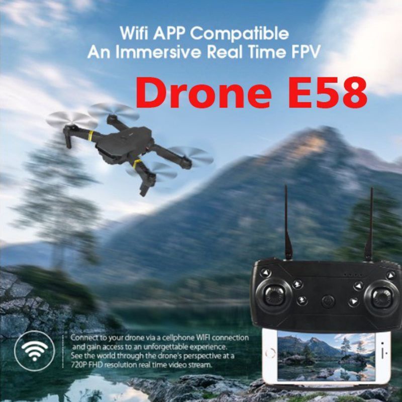 DRONE CAMERA E58 AUTO FOKUS REMOTE CONTEROL