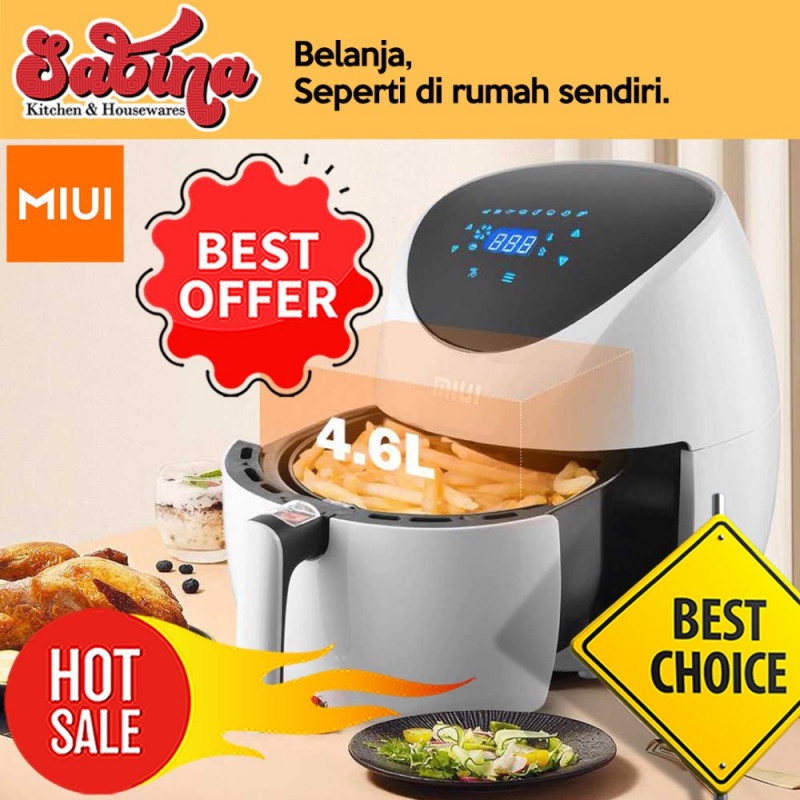 Air Fryer 4.6Liter Mesin Penggoreng Udara Tanpa Minyak LED Touchscreen