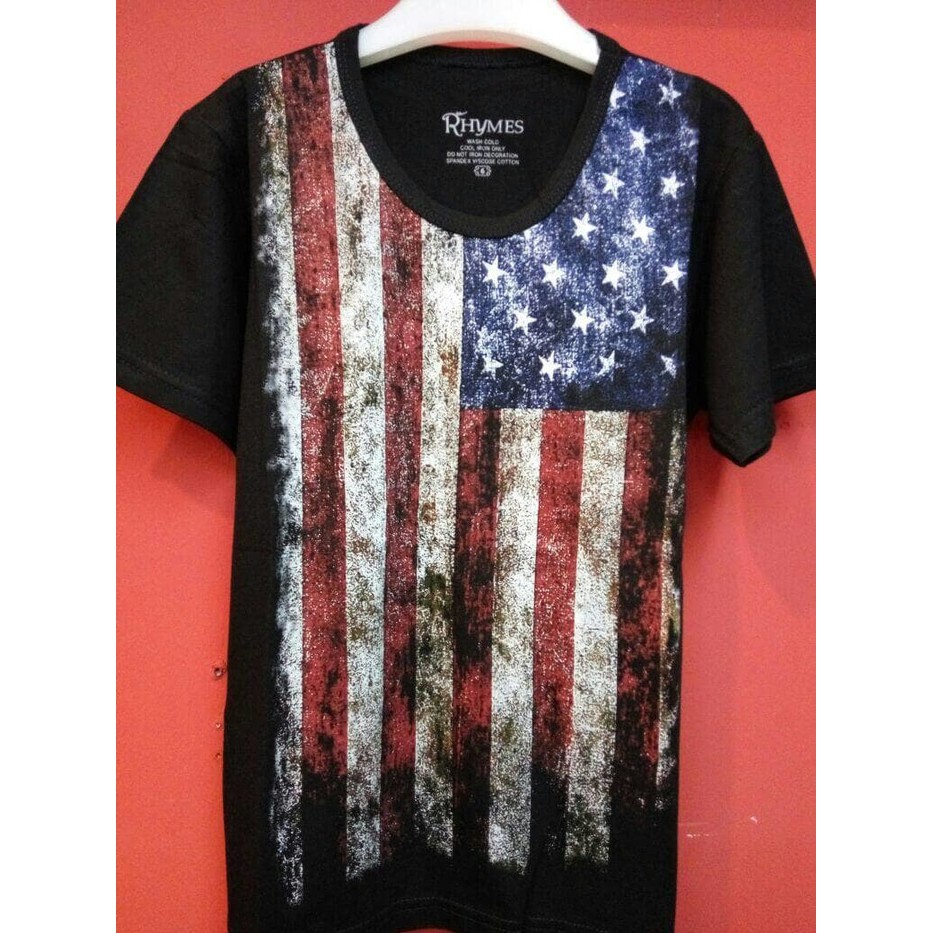 Kaos Baju Anak Tanggung Cowok Bendera Amerika USA