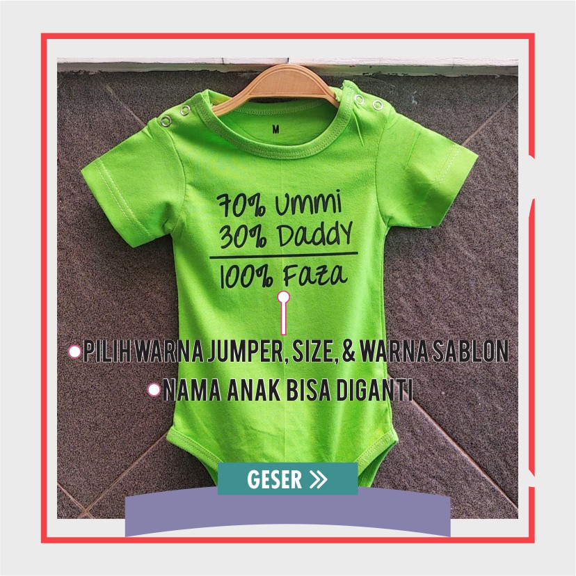 [KJ07]  Jumper Bayi Newborn Custom Sablon Nama Jumpsuit Anak Perempuan Laki Laki New Born Set