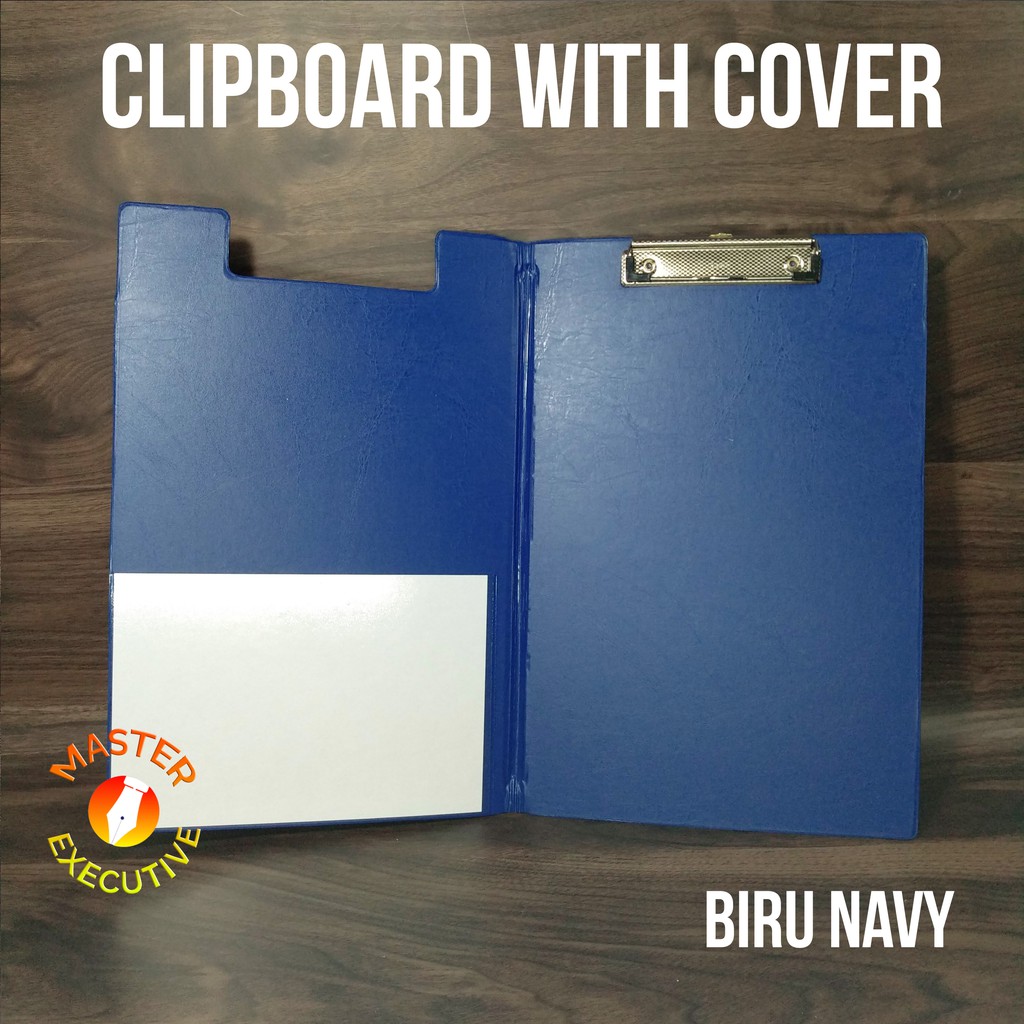 Bantex Clipboard with Cover - Papan Dada Kulit Sintetis Biru Navy 4211 01