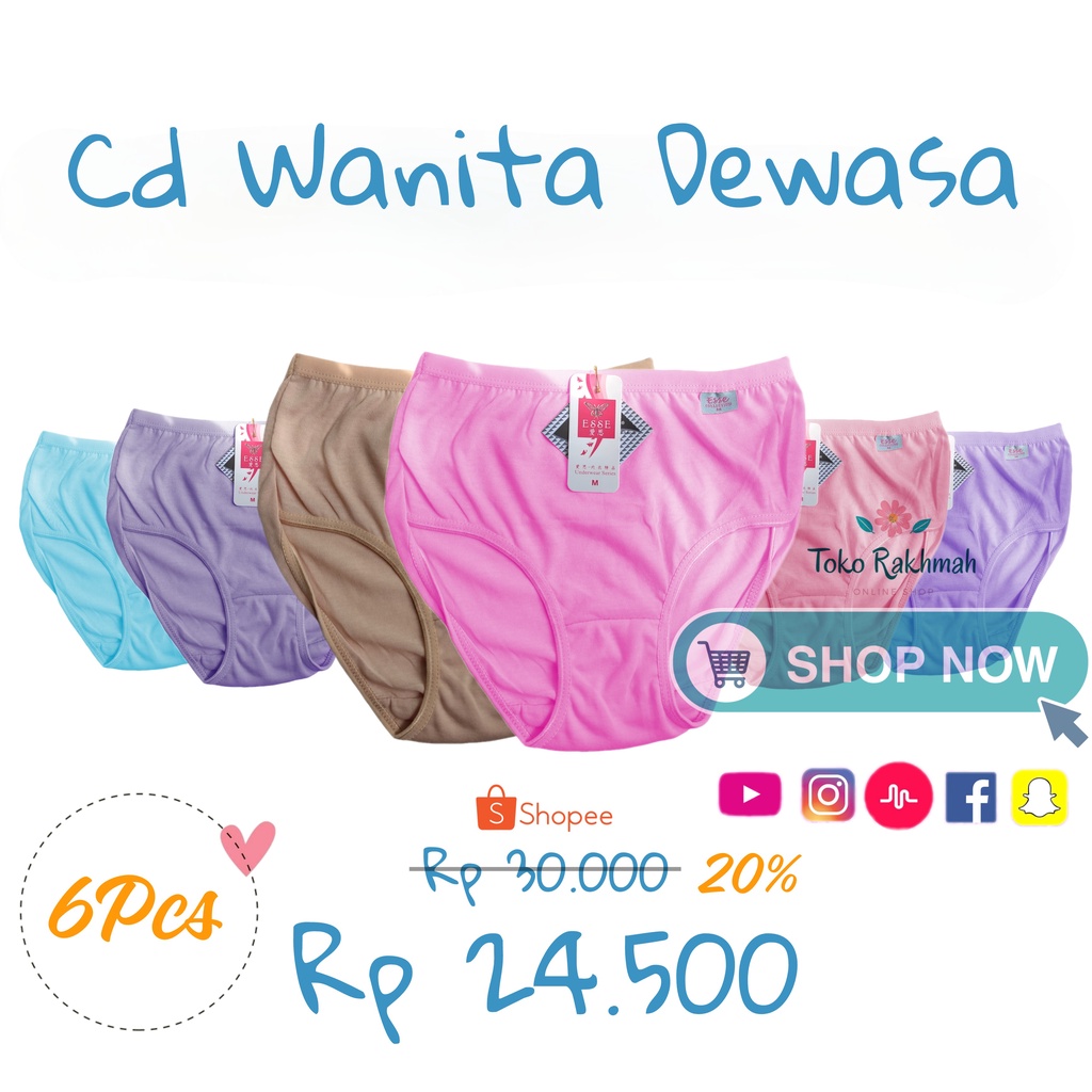 Cd Wanita Dewasa 6pcs / Celana Dalam Esse Wanita Murah - Toko Rakhmah