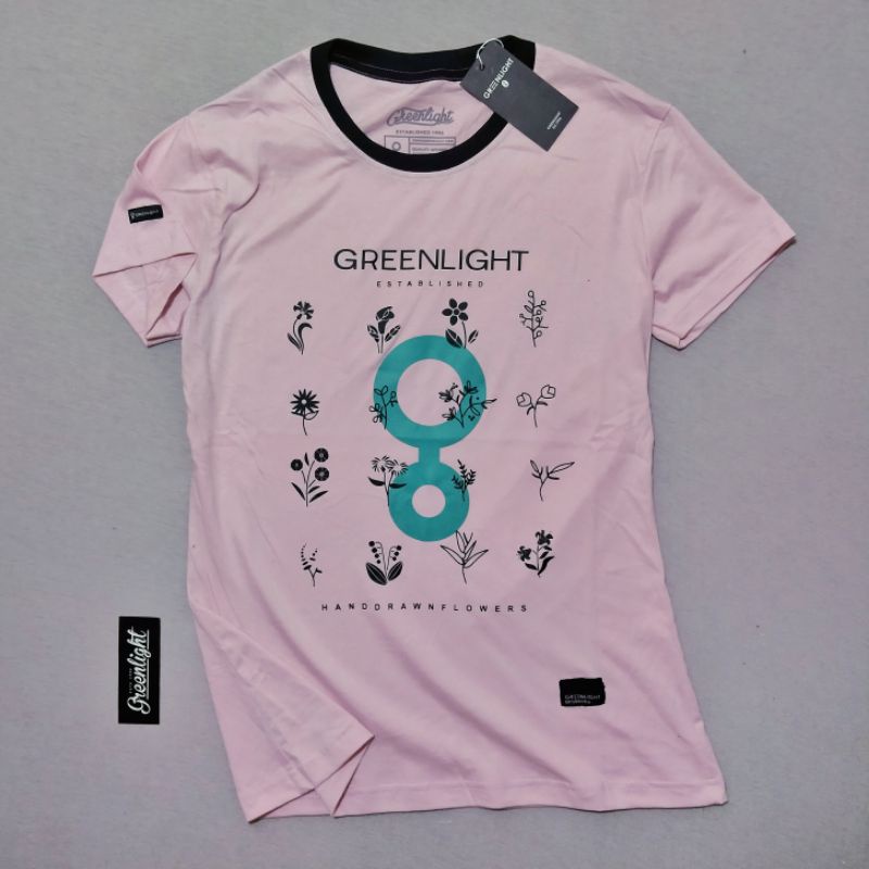 Kaos Greenlight Cewek Ringer Basic Baju Atasan Wanita Lengan Pendek Motif Baru