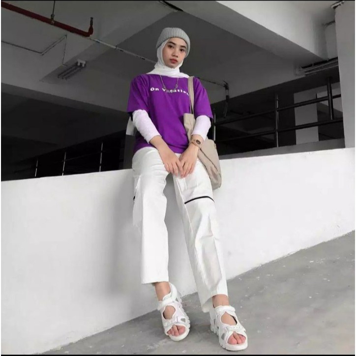 CARGO PANTS AMERICAN DRILL CELANA WANITA [ ZIPPER ]