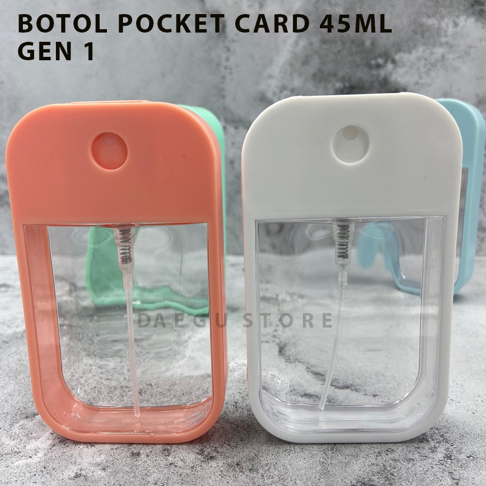 Botol Spray Kotak 45ml Pocket Card Plastik Hand Sanitizer Parfum Warna