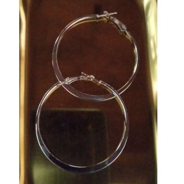 Anting titanium bulat besar model Hoop/ Punk 1. 2.3.4.5.6.7 cm Asli-2