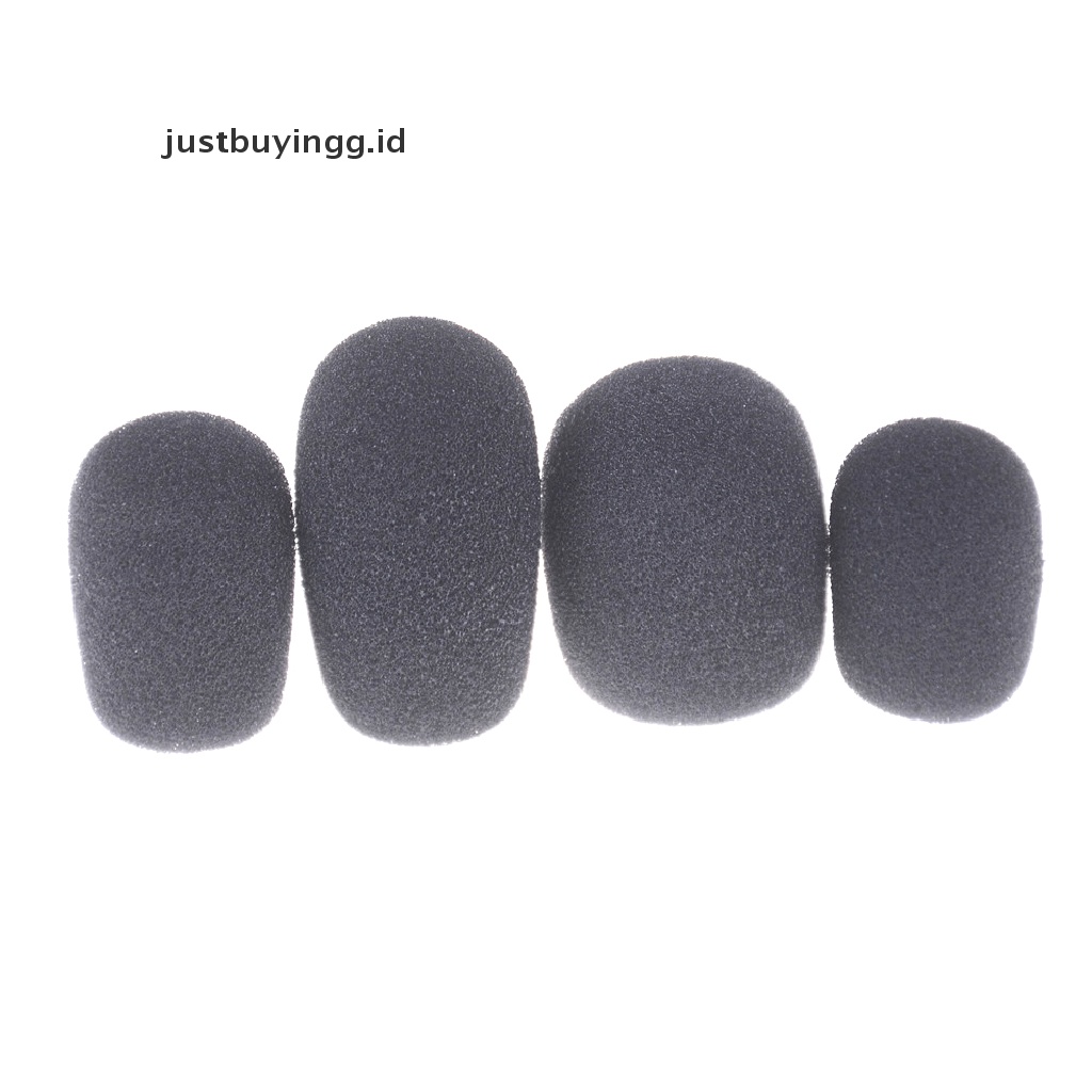 (Justbuyingg.Id) 10pcs / Set Cover Pelindung Mikrofon Bahan Busa Warna Hitam