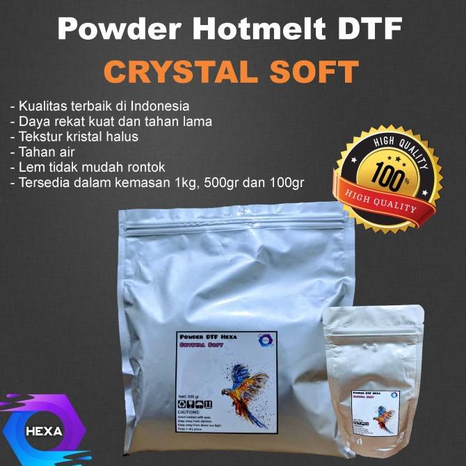 

---Terbartu--- Bubuk DTF / Serbuk DTF / Powder DTF Hotmelt Crystal Soft Hexa 1kg