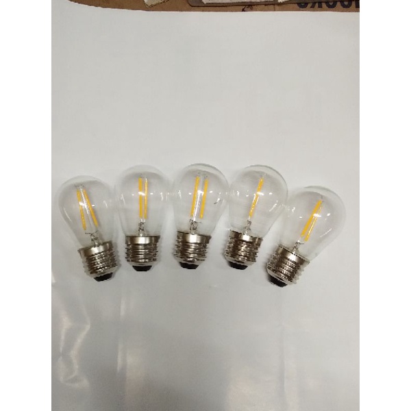 5 pcs Lampu led filamen 2 w watt G45 warm white kuning cafe panjang 8cm