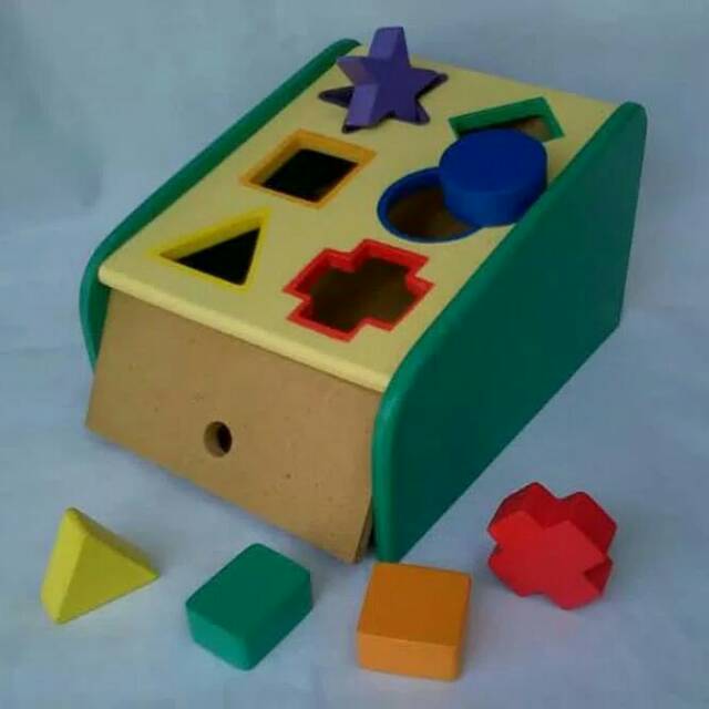 Mainan Edukatif Mainan Balok Kayu Bentuk Geometri