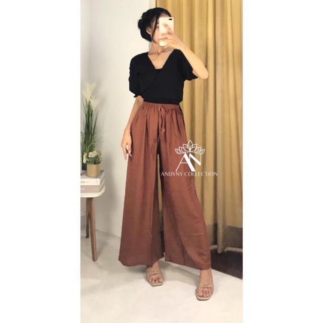 celana kulot polos full karet-8