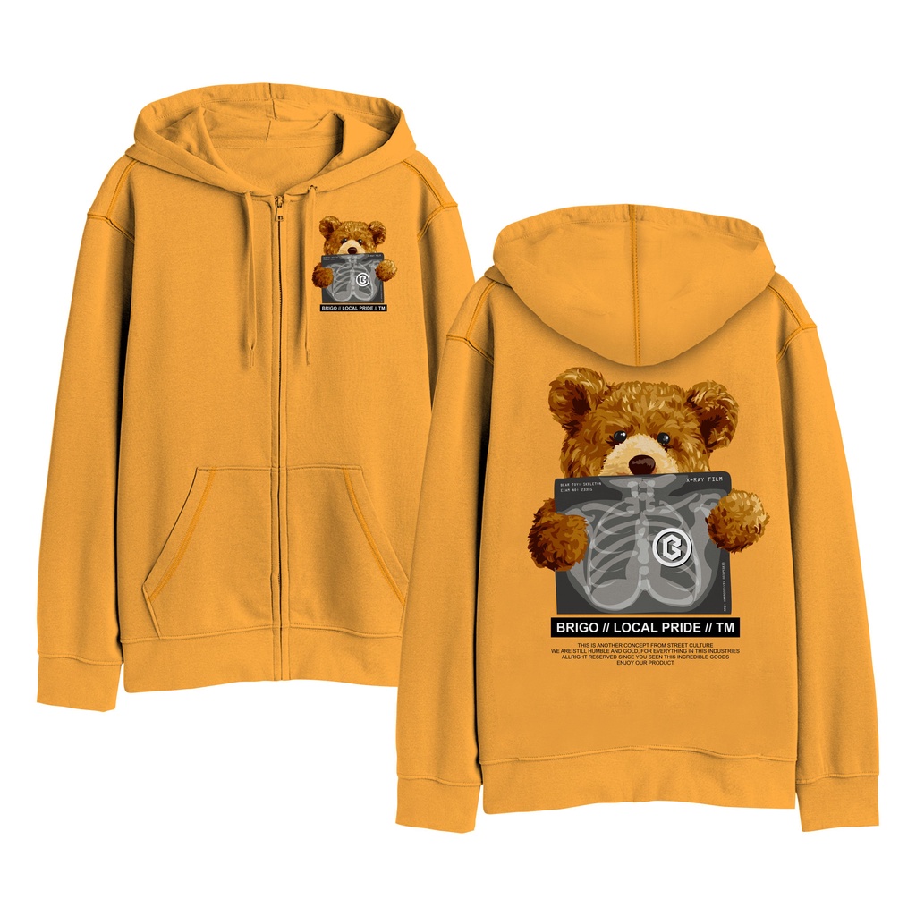 BRIGO Zipper Jumper Hoodie Bear Sick II Sweater Hoodie Resleting BRIGO Bear Sick Sablon DTF Fleece Cotton II SIZE M-XXL (Pria &amp; Wanita) Free stiker&amp;Gantungan Kunci