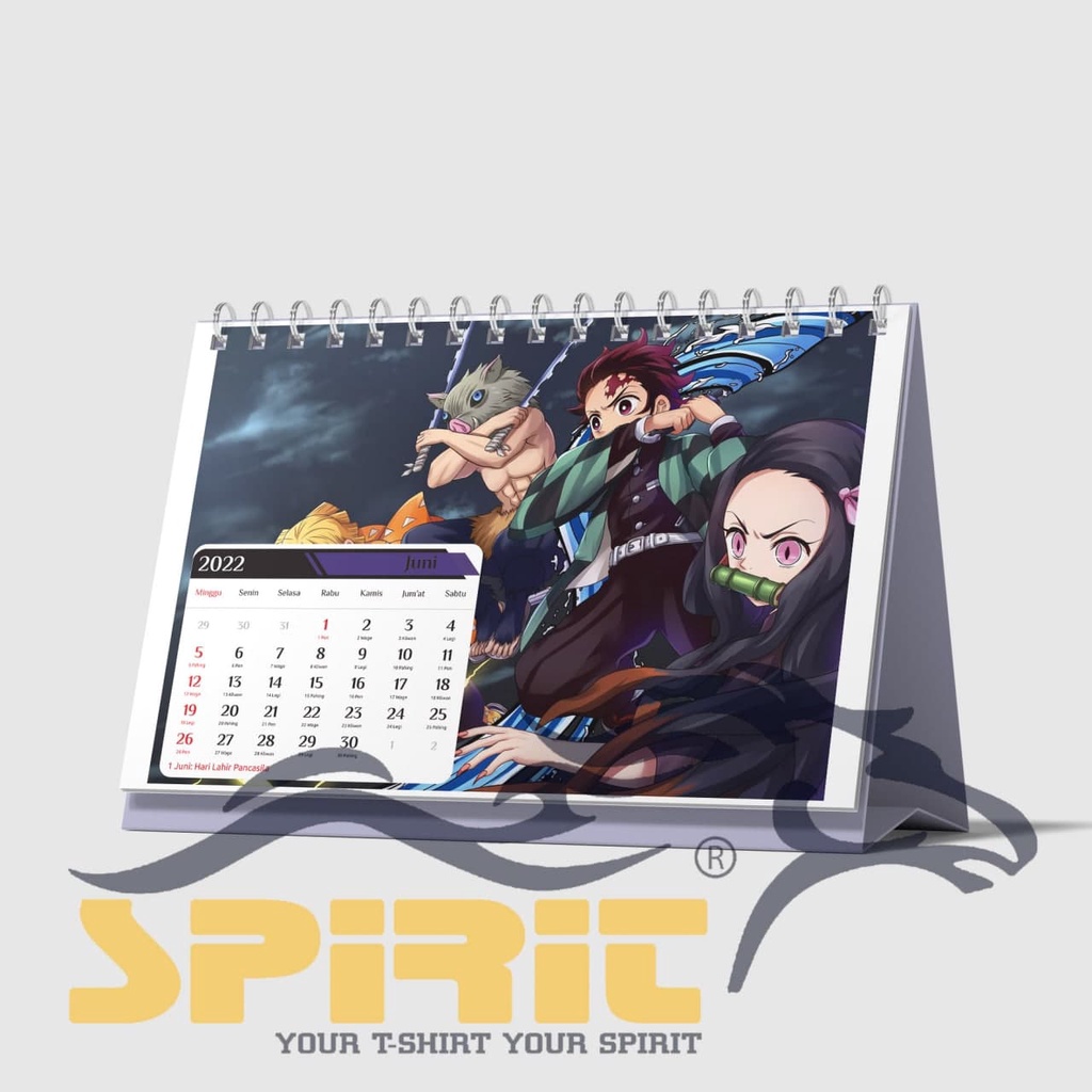 

cetak kalender meja 2022 / kalender duduk custom Demon Slayer Terbaru 2022