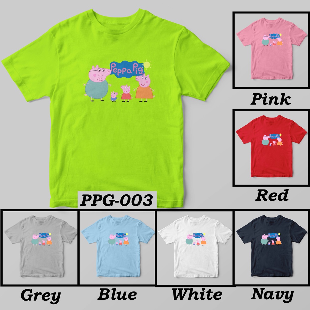 [FREE NAMA !!] Kaos Anak &amp; Family Pe*pa Pig 100% COTTON PREMIUM