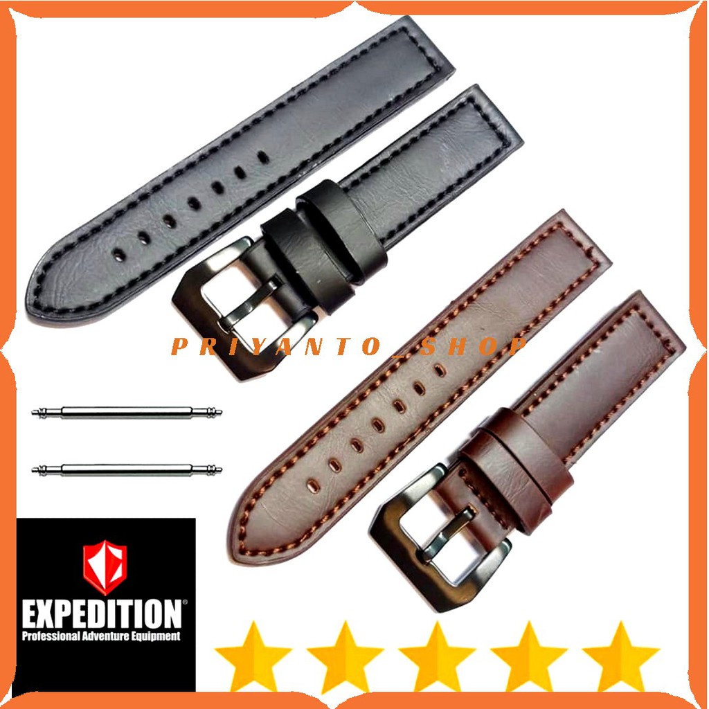 Strap Tali Jam Tangan Kulit Expedition 20 22 24mm Free pen