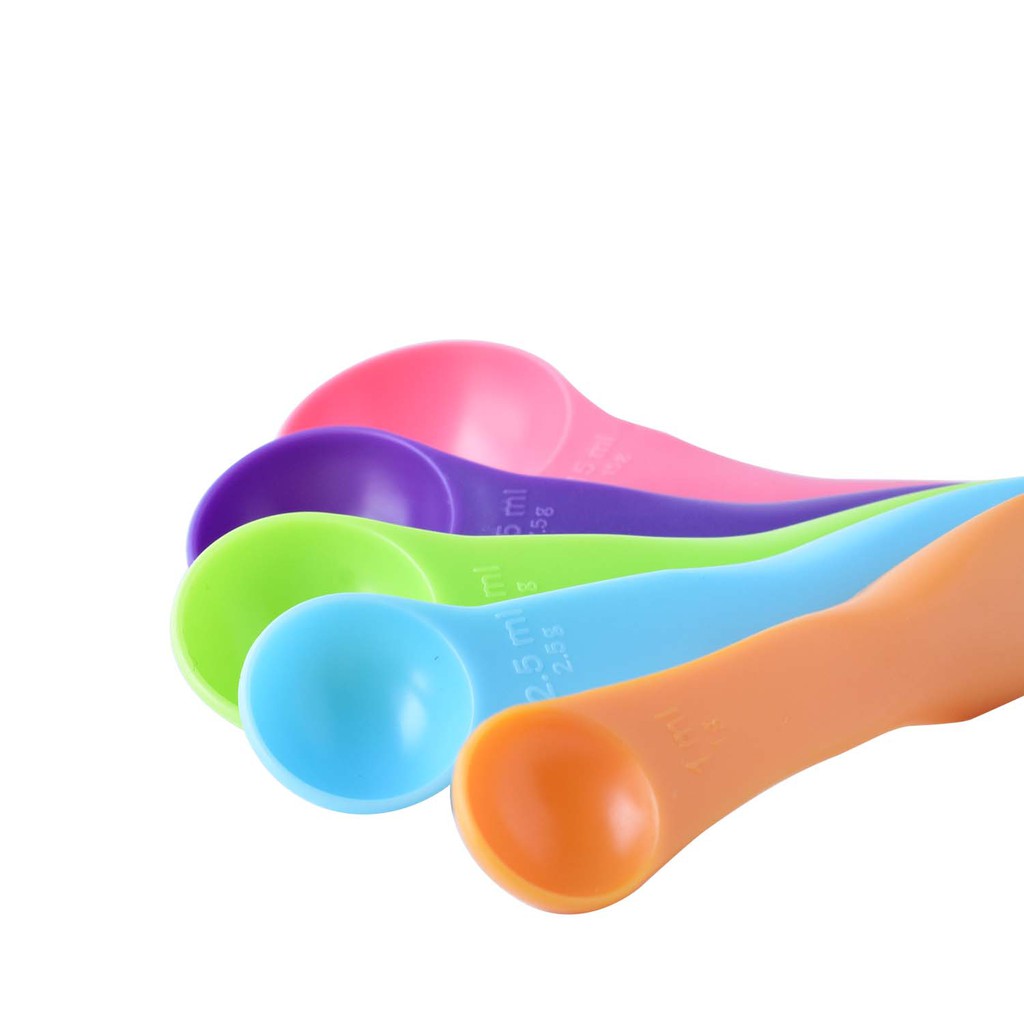 Colourful 5 in 1 Spoon Set / Sendok Takar Warna Warni