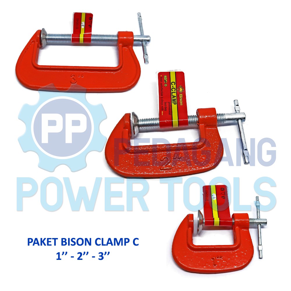 PAKET 3 SET BISON KLEM C 1&quot;-2&quot;-3&quot; CATOK ALAT JEPIT KAYU PENJEPIT BESI