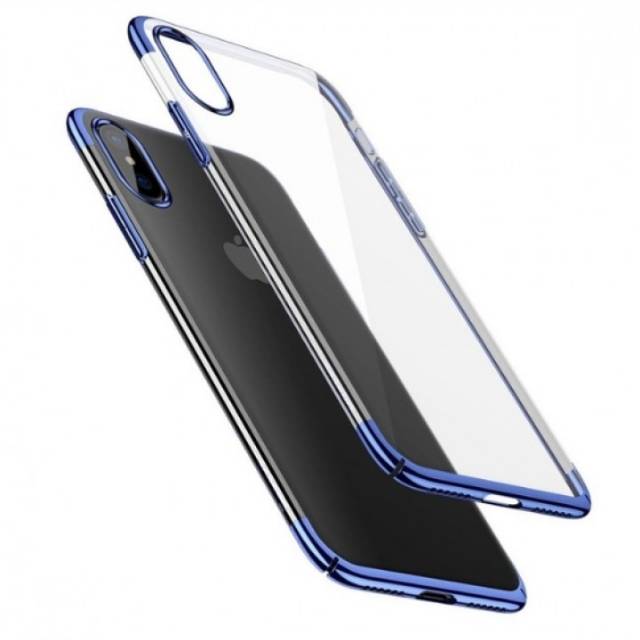 Casing iPhone X Shiny Electro Plating Clear Chrome Soft Case 1003