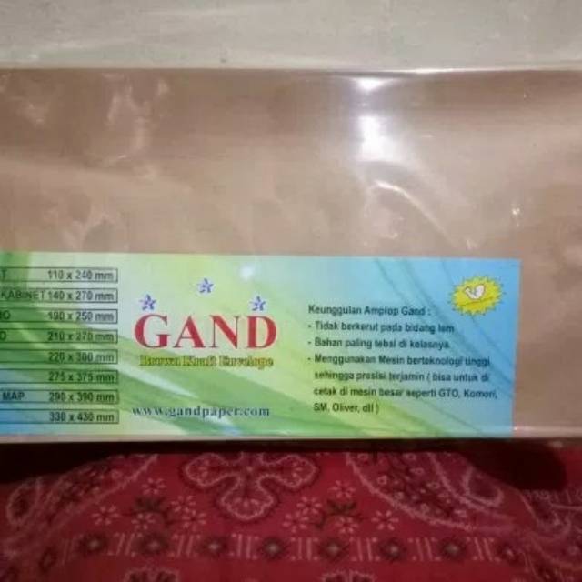 

Amplop coklat Super Kabinet isi 100 Lembar