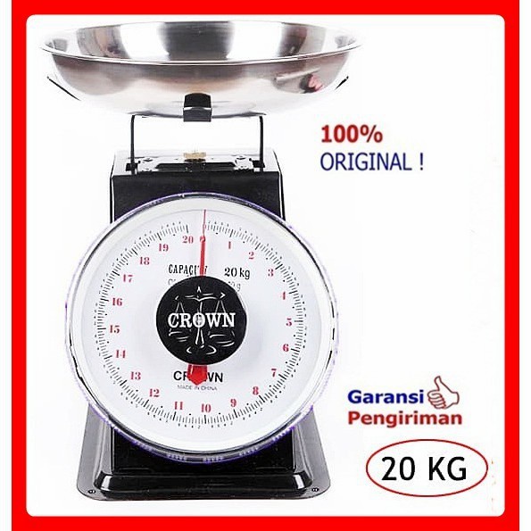 Timbangan Duduk-Jarum 20 kg CROWN  Stainless-Barang kokoh