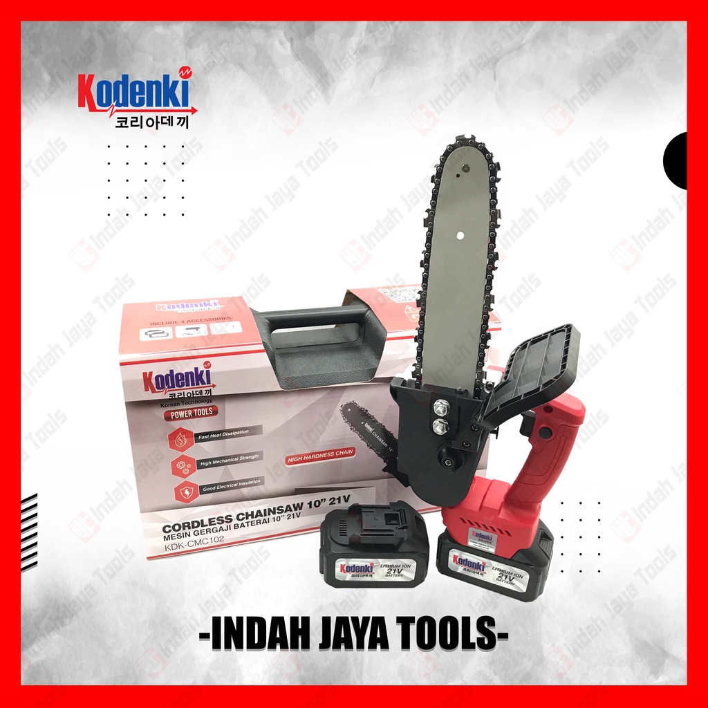 KODENKI CMC102 Cordless Chainsaw 10&quot; Mesin Gergaji Potong Kayu Baterai