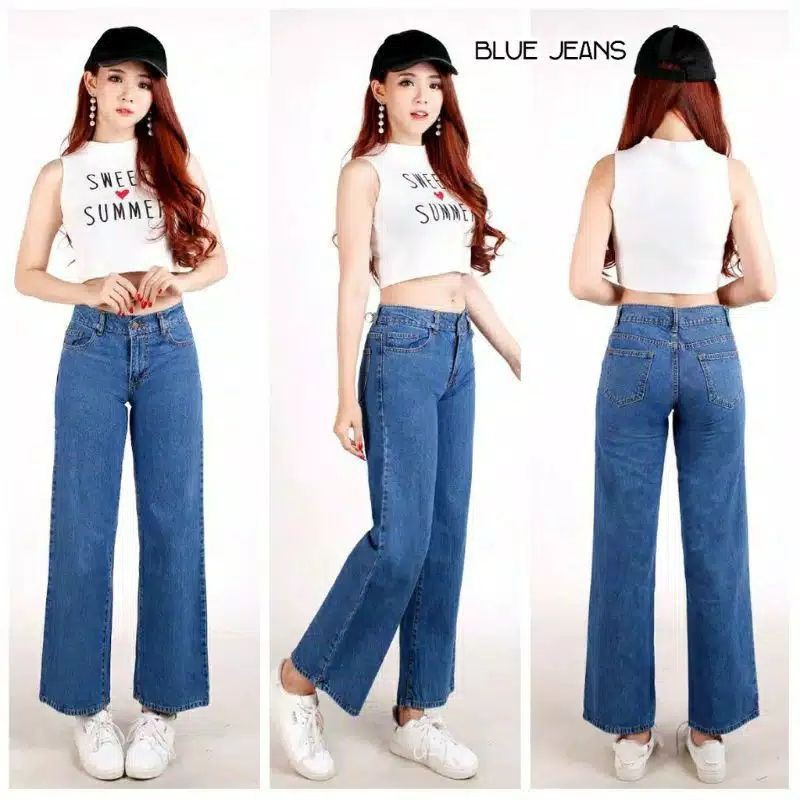 HIGH WAIST KULOT JEANS WANITA PREMIUM ASLI JEANS TEBAL // KULOT JEANS SHAKIRA //JEANS KULOT TERBARU KEKINIAN //KULOT JEANS HIGHWAIST LIPAT POLOS