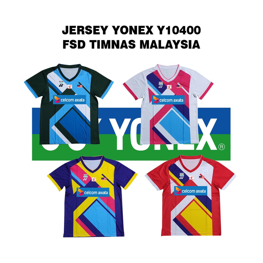 Yonex Jersey Badminton Import Yonex Y 10400 Sablon Timnas Malaysia GO