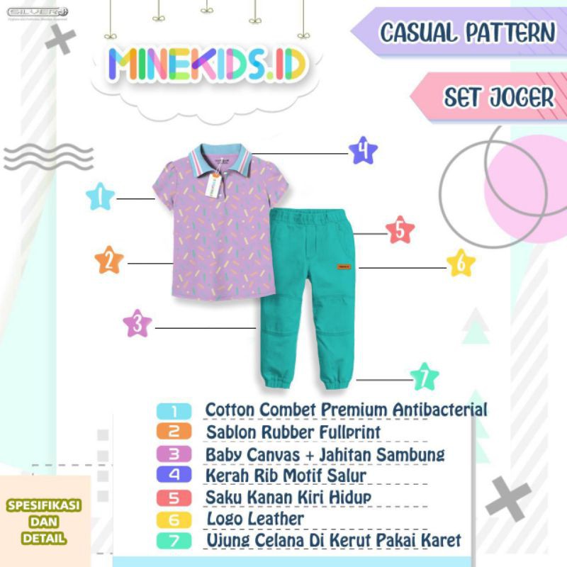 set casual pattern minekids 2-4-6-8