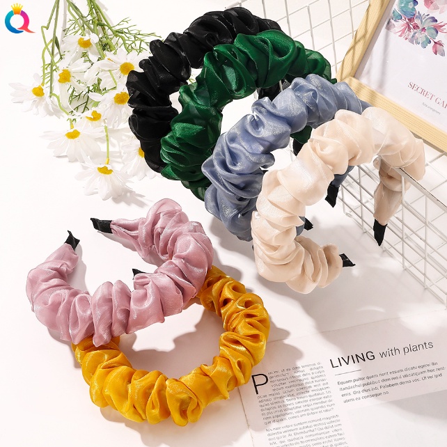 Korean Headband Bando Korea Wanita Kerut Kepang Busa Hedda