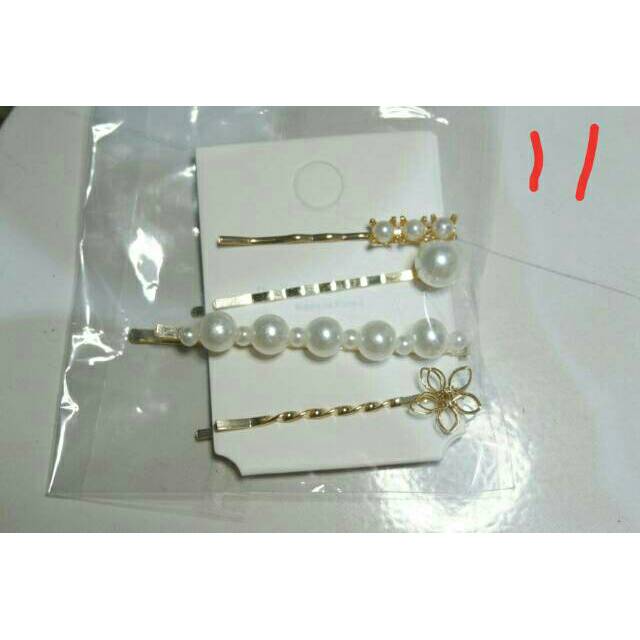 (READY!! MURAH!!) Jepitan ala korea 1 set / hairpin /jepitan kekinian / hair pin pearl / pearl