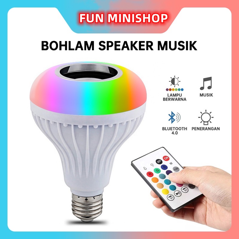 Bohlam Speaker Musik Bluetooth 2 in 1 - Lampu Speaker LED