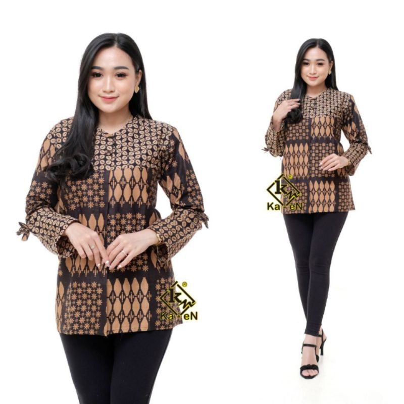 Batik Couple Modern Baju Batik Wanita Modern Atasan Batik Kerja Wanita Blouse Batik Kantor Tunik Batik M L XL XXL Seragam Batik Modern