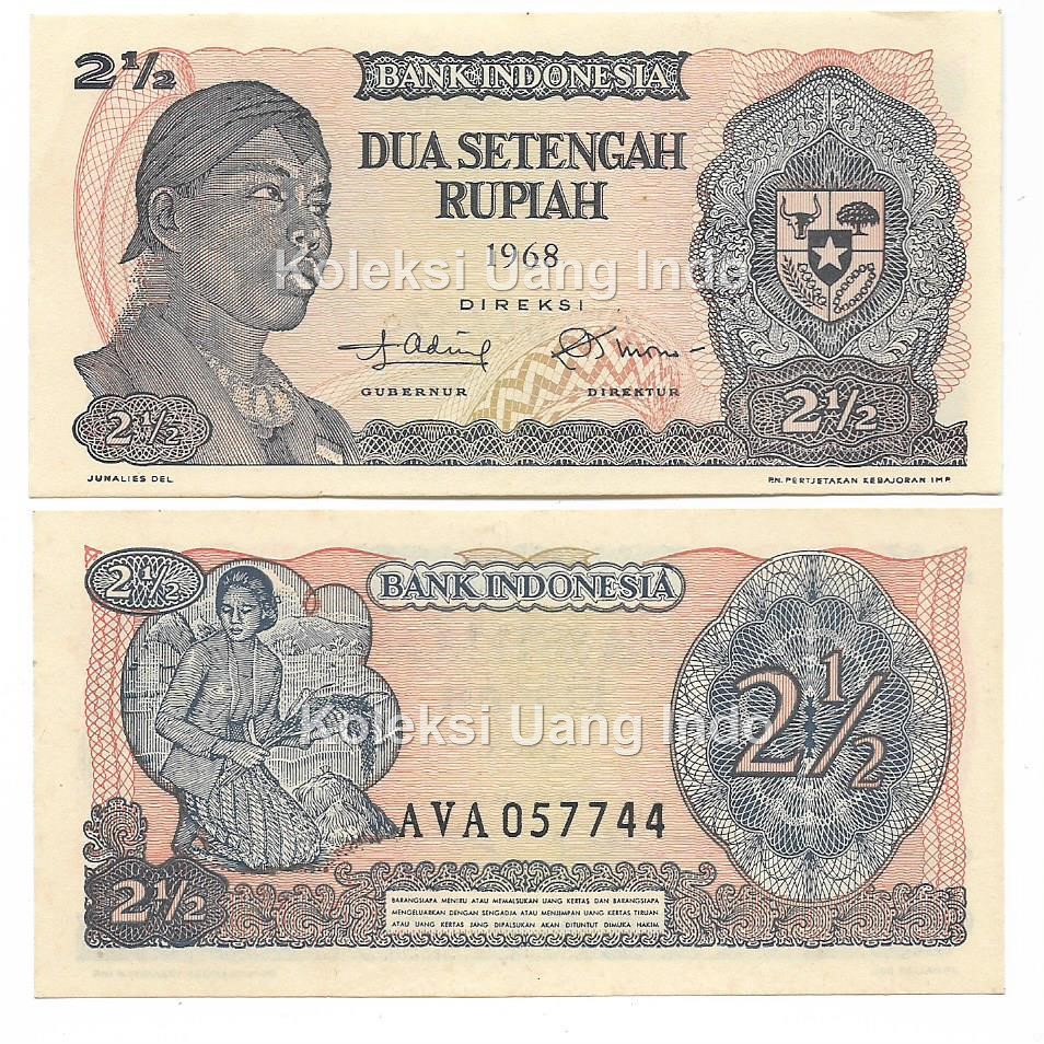 Uang Kuno 2 1/2 Rupiah Soedirman 1968