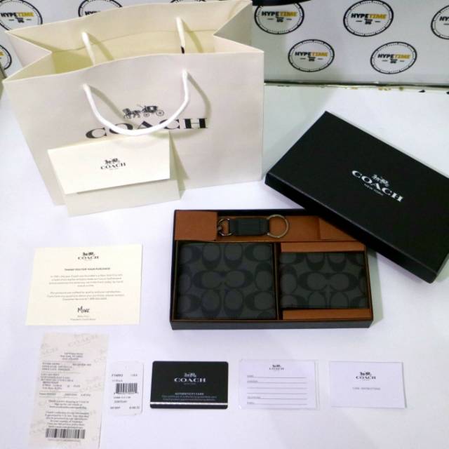 Coach signigniture wallet original / coach black 3 in 1