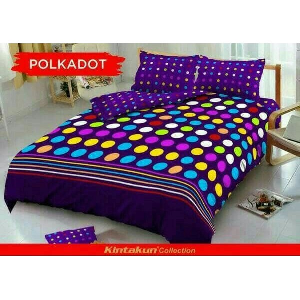 Sprei/Seprai Kintakun POLKADOT UNGU single size 120x200cm