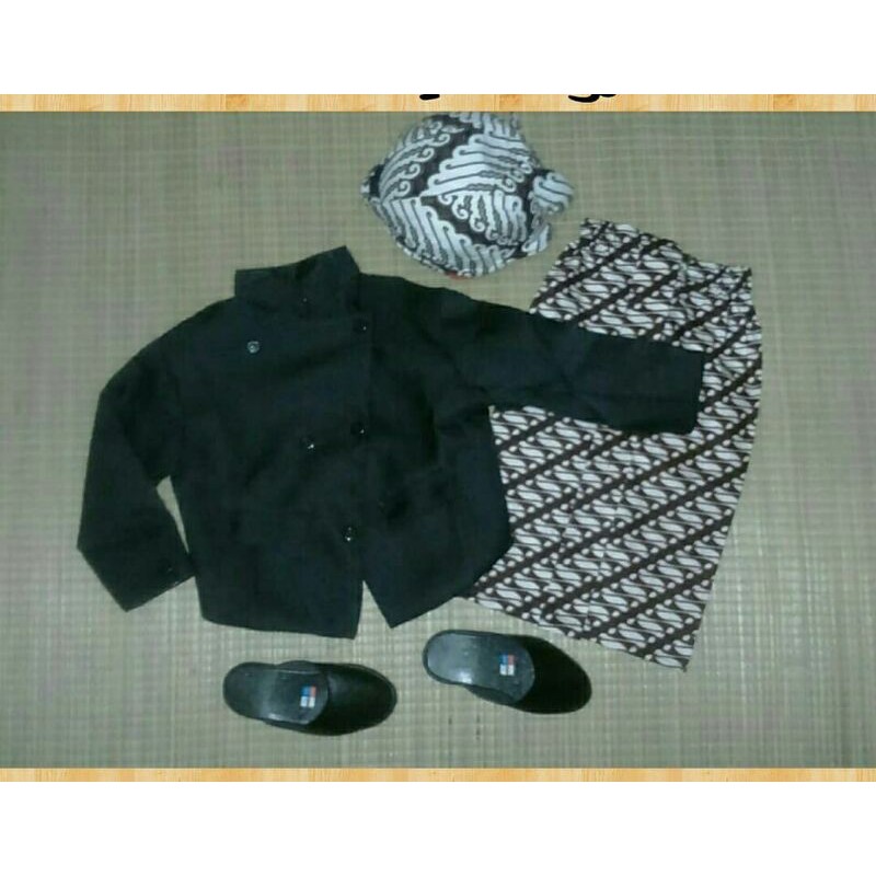 Setelan Beskap MURAH// Setelan Beskap Anak TK-SD-SMP // Baju+Rok Putih+Blangkon // Baju Adat Anak //