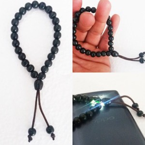 Gelang Tasbih Giok Black Jade Model Butiran Kecil