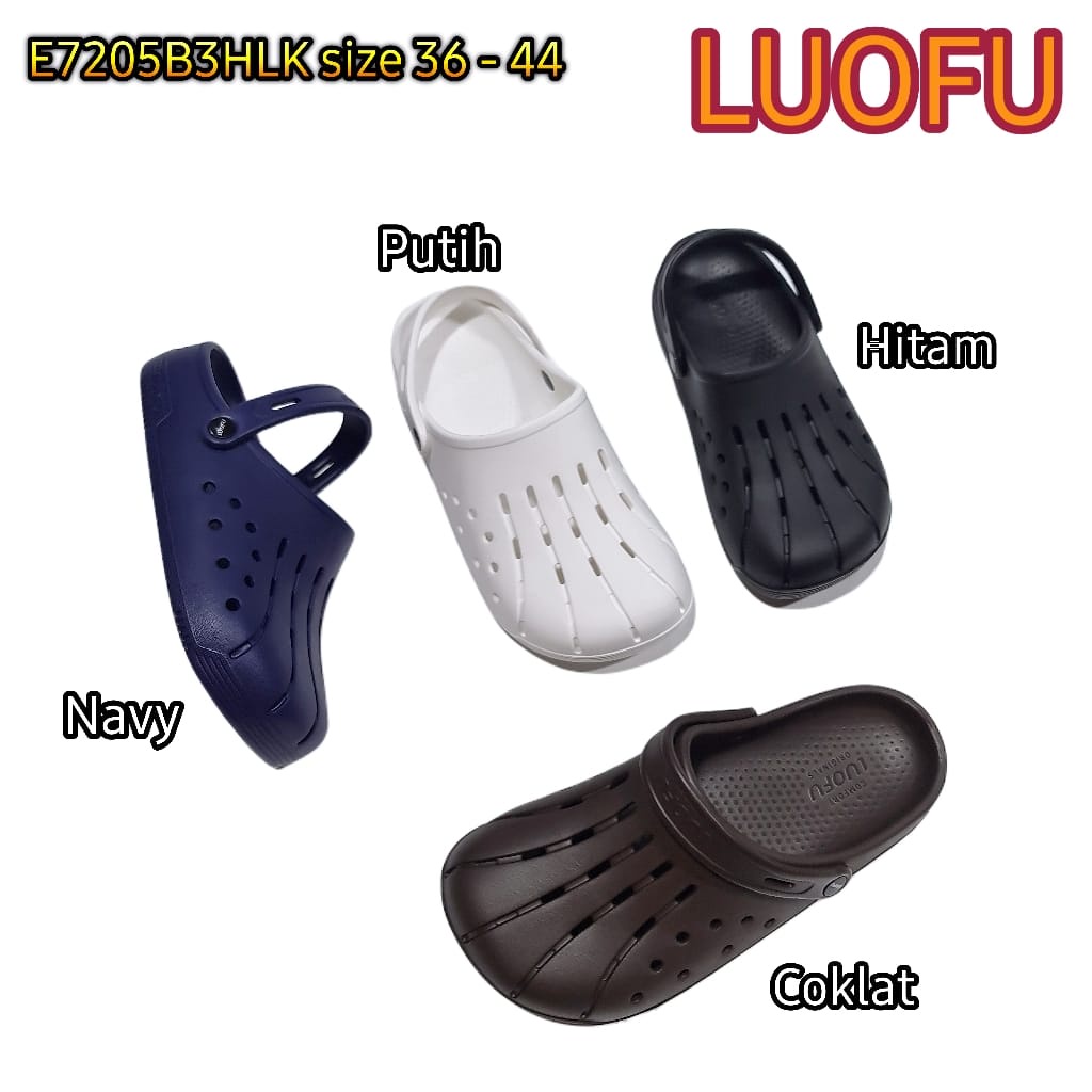 LUOFU ORIGINAL jelly sandal karet empuk murah pria selop sendal baim cowok import E7205B3HLK