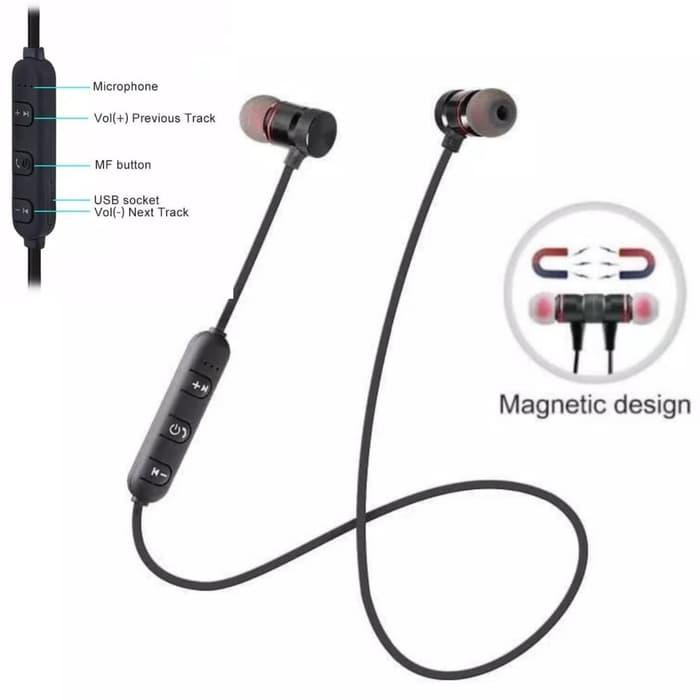 Handsfree/Handset Bluetooth Kabel ORIGINAL Tipe Magnet Earphone Handsfree Headset Bluetooth