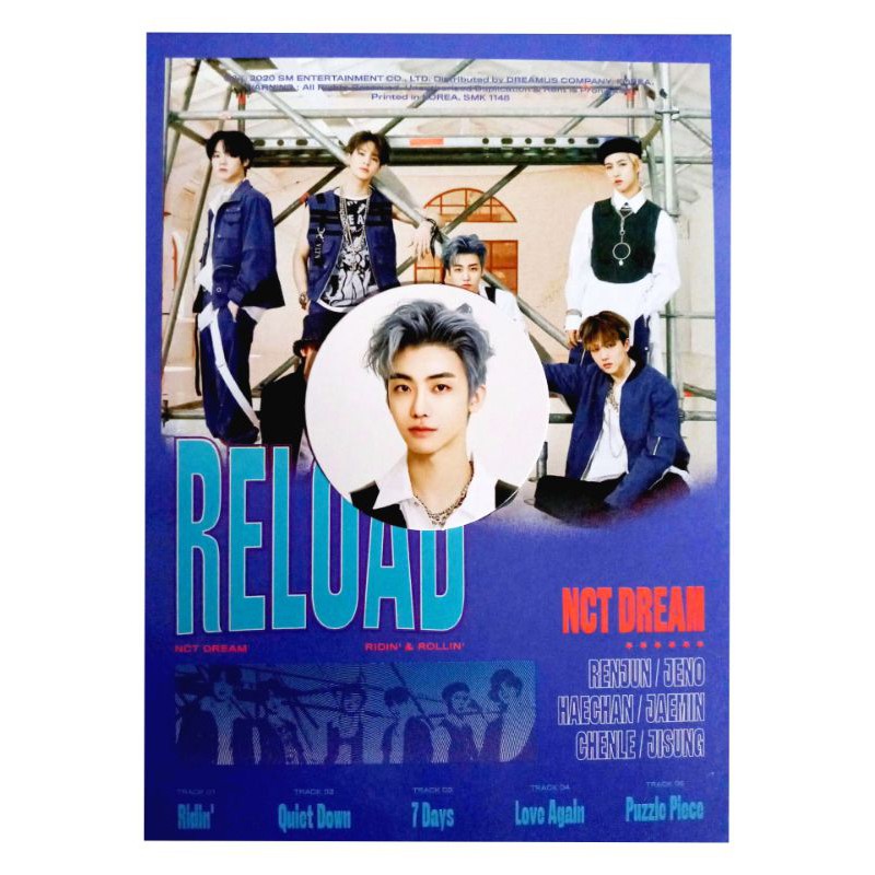 [Ready] JAEMIN CIRCLE CARD - ALBUM NCT DREAM RELOAD ROLLING VERSION + RENJUN POSTER